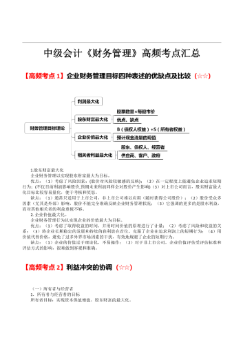 2026年中级会计《财务管理》高频考点汇总.pdf